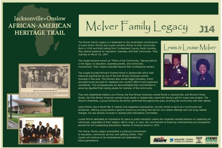 African American Heritage Trail sign marker for McIver Family Legacy.